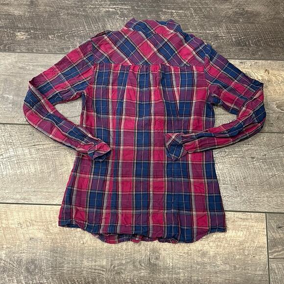 Gentle Fawn Plaid Snap Button Down Shirt Pink/Purple Size XS - Picture 2 of 11